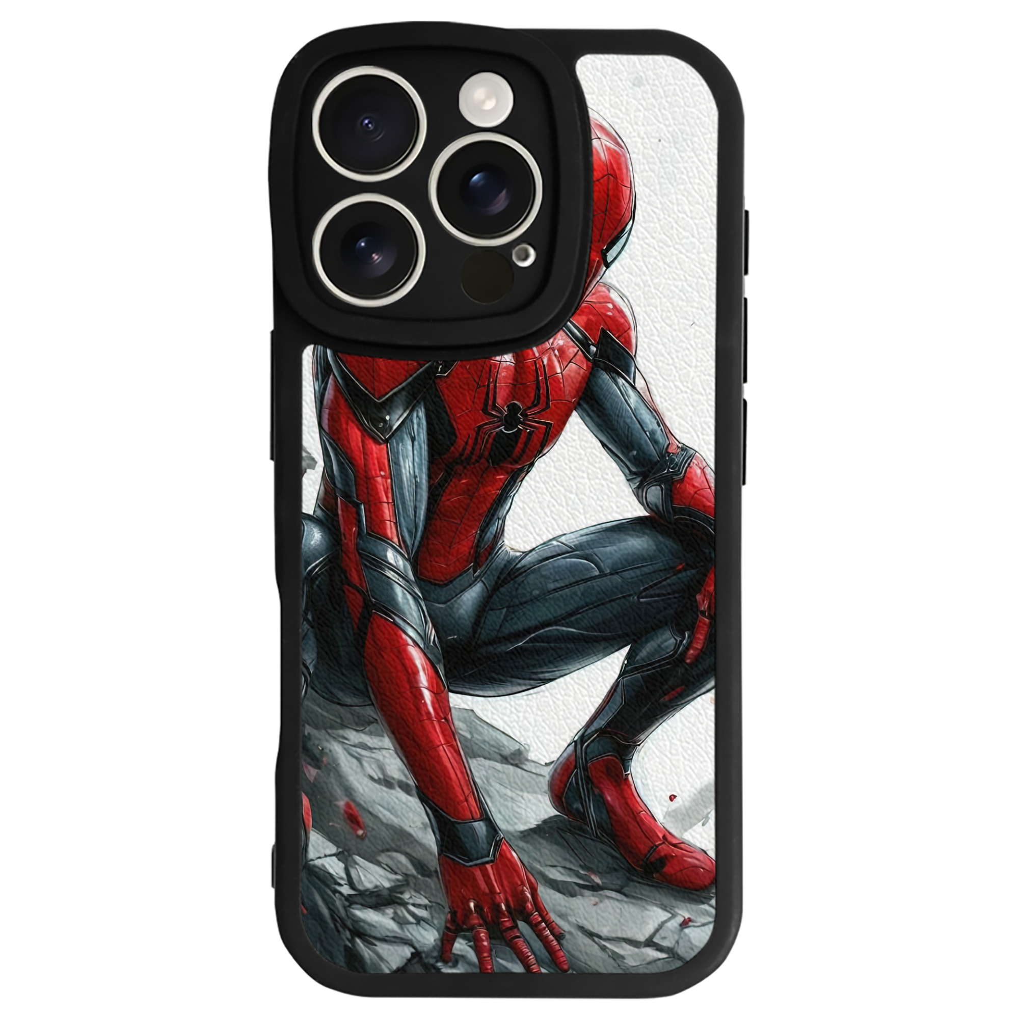 （画像用） Spider Man スパイダーマン 【iPhone 16シリーズ対応】シリコンスマホケース（レザー調） 材質：シリコン